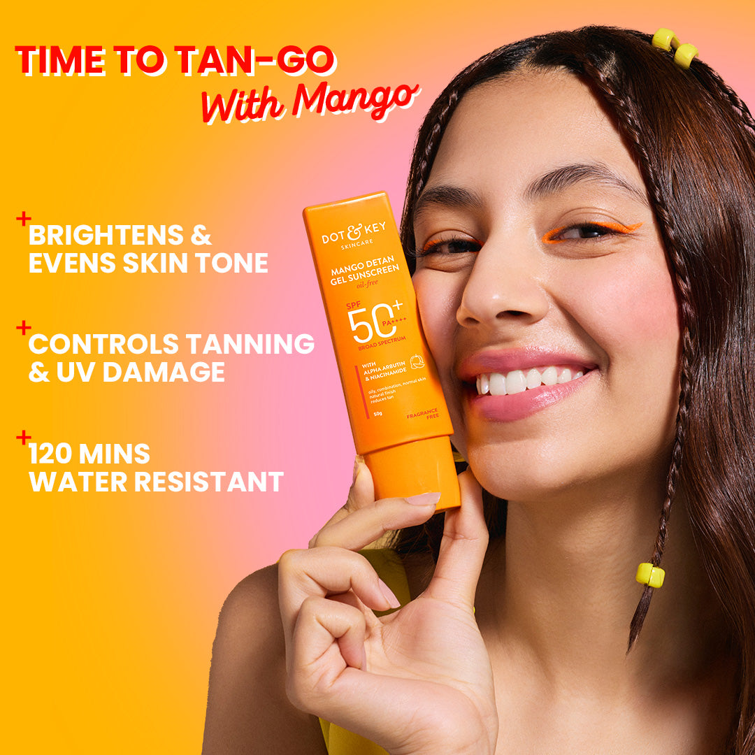 Mango + Detan Gel Sunscreen (Oil Free), SPF 50+ PA+++ 2 Mango + Detan Gel Sunscreen (Oil Free), SPF 50+ PA+++