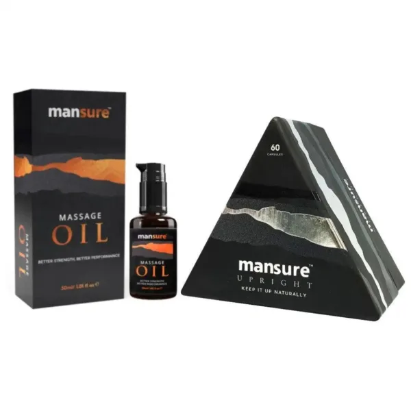 ManSure Combo - Male Massage Oil and UPRIGHT Capsules For Men