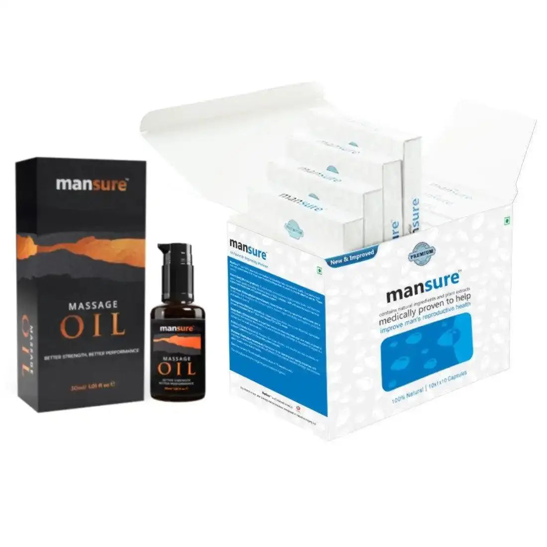 ManSure Combo - Massage Oil and Reproductive Health Capsules For Men 1 ManSure Combo - Massage Oil and Reproductive Health Capsules For Men