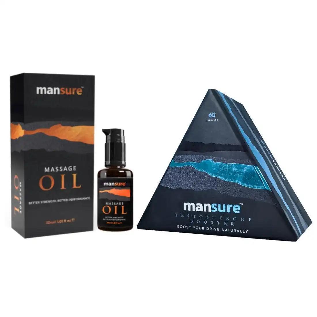ManSure Combo - Massage Oil and TESTOSTERONE BOOSTER Capsules For Men 1 ManSure Combo - Massage Oil and TESTOSTERONE BOOSTER Capsules For Men