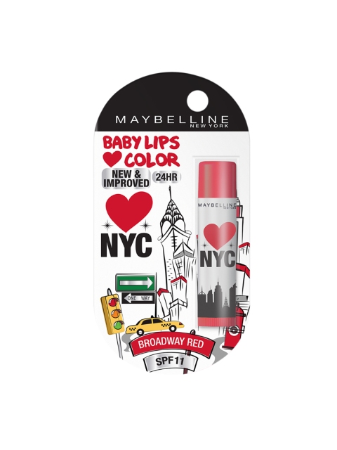 Maybelline New York Baby Lips Loves NYC Tinted Lip Balm For Dark Lips 4g - Broadway Red