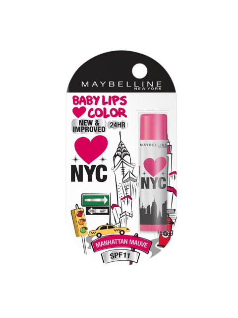 Maybelline New York Baby Lips Loves NYC Tinted Lip Balm For Dark Lips 4g - Manhattan Mauve