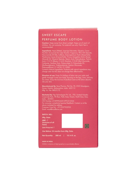 MCaffeine Sweet Escape Perfume Body Lotion- 300 ml 2 MCaffeine Sweet Escape Perfume Body Lotion- 300 ml
