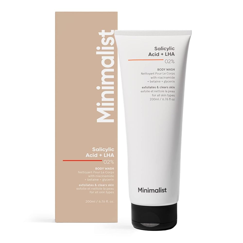 Minimalist 2% Salicylic Acid + LHA Body Wash 1 Minimalist 2% Salicylic Acid + LHA Body Wash | For Body Acne, Un-even, Rough & Bumpy Skin | Sulphate (SLS), Dye, & Fragrance Free | Shower Gel For Women & Men | 200 ml
