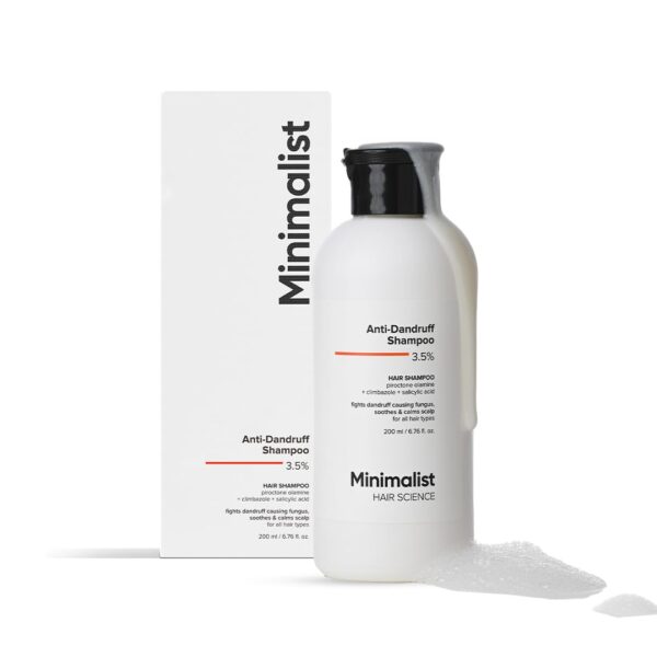 Minimalist Anti-Dandruff Shampoo | With Salicylic Acid, Climbazole & Piroctone Olamine | Remove Flakes, Soothes Itchy Scalp & Reduces Dandruff | Sulphate-Free | Fragrance-Free |...