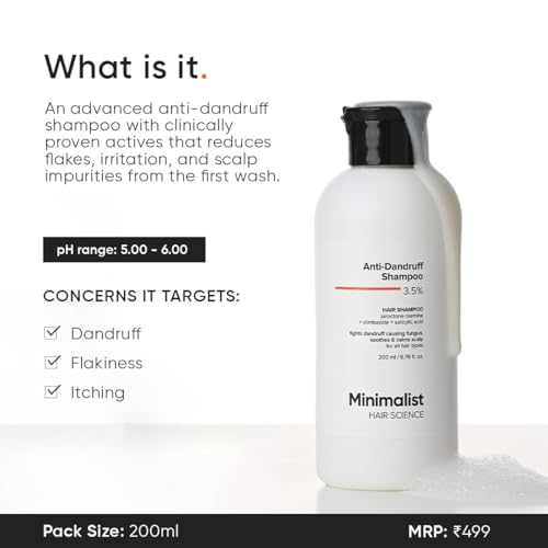 Minimalist Anti-Dandruff Shampoo | With Salicylic Acid, Climbazole & Piroctone Olamine 2 Minimalist Anti-Dandruff Shampoo | With Salicylic Acid, Climbazole & Piroctone Olamine