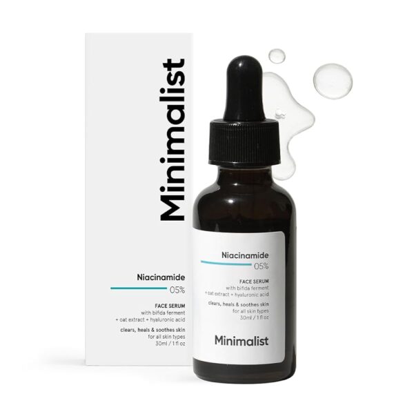 Minimalist Barrier Repair Niacinamide 5% Face Serum for Clear Glowing Skin | Reduces Dullness, Hydrates & Repairs Skin with Vit B3 & Hyaluronic Acid | Day & Night Serum for Dry...