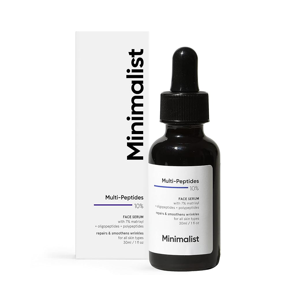 Minimalist Multi Peptide Night Face Serum for Ageless Younger Skin, 30 ml 1 Minimalist Multi Peptide Night Face Serum for Ageless Younger Skin, 30 ml | Collagen Boosting, Hydrating & Overnight Repair Serum for Women & Men with 7% Matrixyl 3000 & 3%...