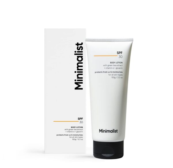 Minimalist SPF 30 Body Sunscreen, UVA & UVB Protection | Nourishing Lotion | Broad Spectrum PA+++ Sunscreen for All Skin Types | For Men & Women | 150 g