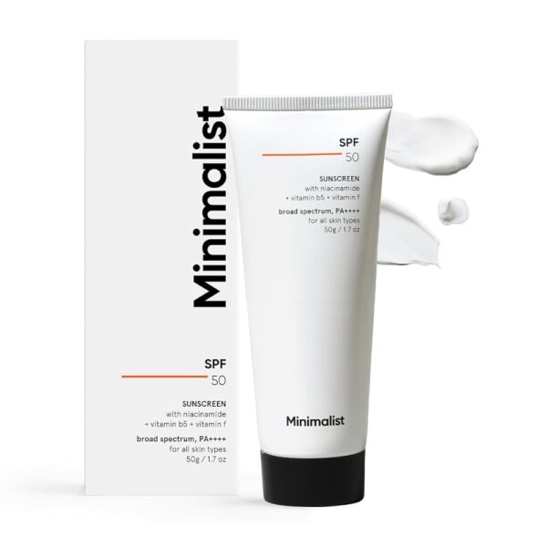 Minimalist Sunscreen SPF 50 PA++++ | Clinically Tested in US (In-Vivo) | Lightweight Cream with Multi-Vitamins | No White Cast | Broad Spectrum Niacinamide Sunscreen For Oily...