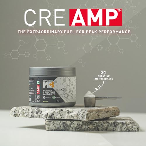 MuscleBlaze Micronised Creatine Monohydrate CreAMP Powder, Unflavoured (32 Servings, 100g) 2 MuscleBlaze Micronised Creatine Monohydrate CreAMP Powder, Unflavoured (32 Servings, 100g)