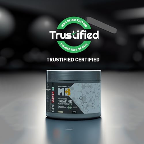 MuscleBlaze Micronised Creatine Monohydrate CreAMP Powder, Unflavoured (32 Servings, 100g) 4 MuscleBlaze Micronised Creatine Monohydrate CreAMP Powder, Unflavoured (32 Servings, 100g)