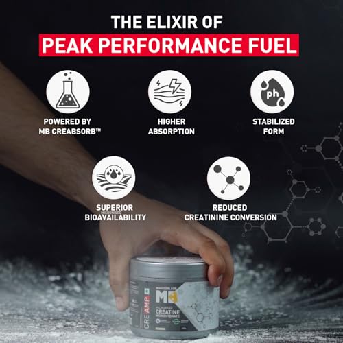 MuscleBlaze Micronised Creatine Monohydrate CreAMP Powder, Unflavoured (32 Servings, 100g) 5 MuscleBlaze Micronised Creatine Monohydrate CreAMP Powder, Unflavoured (32 Servings, 100g)