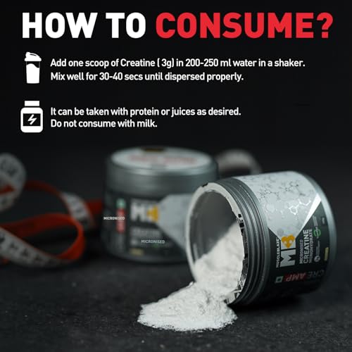 MuscleBlaze Micronised Creatine Monohydrate CreAMP Powder, Unflavoured (32 Servings, 100g) 6 MuscleBlaze Micronised Creatine Monohydrate CreAMP Powder, Unflavoured (32 Servings, 100g)