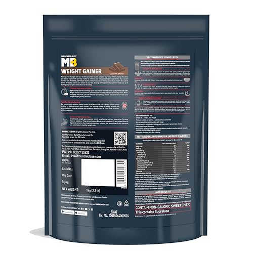 MuscleBlaze Weight Gainer with Added Digezyme (Chocolate, 1kg / 2.2lbs, 10 Servings) 2 MuscleBlaze Weight Gainer with Added Digezyme (Chocolate, 1kg / 2.2lbs, 10 Servings)