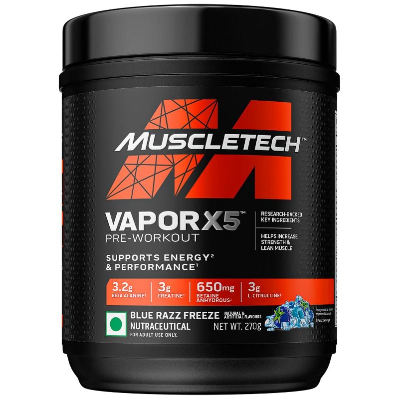 MuscleTech Vapor X5 Next Gen - 270 gm (0.59 Lb), Blue Razz Freeze 1 MuscleTech Vapor X5 Next Gen - 270 gm (0.59 Lb), Blue Razz Freeze