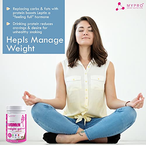 Mypro Sport Nutrition High Protein Women Weight Gainer For Increase Muscle With Full Power With (24 Vital Nutrients,3 Best Qaulity Protien) For Women (Chocolate - 500Gm) 5 Mypro Sport Nutrition High Protein Women Weight Gainer For Increase Muscle With Full Power With (24 Vital Nutrients,3 Best Qaulity Protien) For Women (Chocolate - 500Gm)