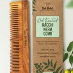 Nat Habit Kacchi Neem Dual Wooden Tooth Comb - Soaked in 17 Herbs & Oils for Frizz Control