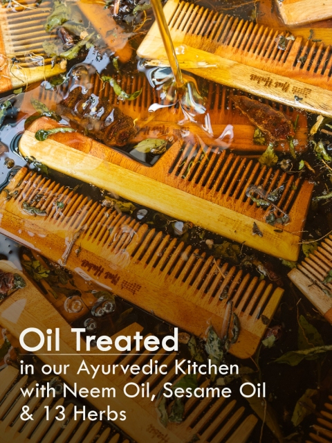 Nat Habit Kacchi Neem Fine Wooden Tooth Comb - Soaked in 17 Herbs & Oils for Hair Growth 4 Nat Habit Kacchi Neem Fine Wooden Tooth Comb - Soaked in 17 Herbs & Oils for Hair Growth