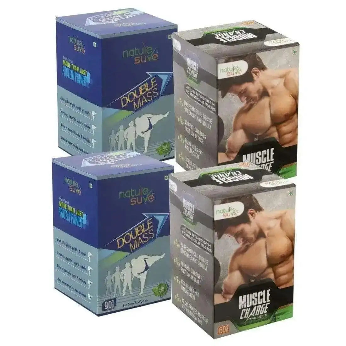 Nature Sure Combo: Double Mass and Muscle Charge Tablets for Body Mass and Muscle Strength 2 Nature Sure Combo: Double Mass and Muscle Charge Tablets for Body Mass and Muscle Strength