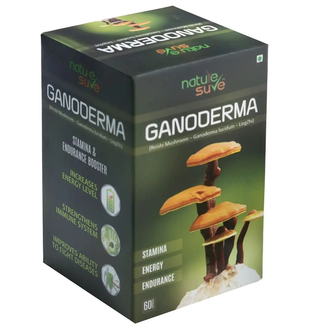 Nature Sure Ganoderma LingZhi Reishi Mushroom for Stamina, Endurance and Longevity - 60 Capsules 1 Nature Sure Ganoderma LingZhi Reishi Mushroom for Stamina, Endurance and Longevity - 60 Capsules