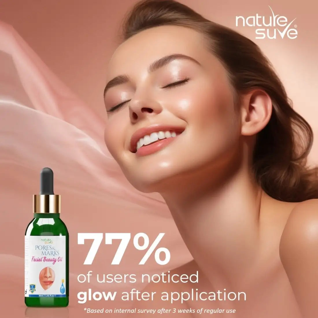 Nature Sure Pores and Marks Face Oil with SPF 50, Ultralight Skin Glow 2 Nature Sure Pores and Marks Face Oil with SPF 50, Ultralight Skin Glow