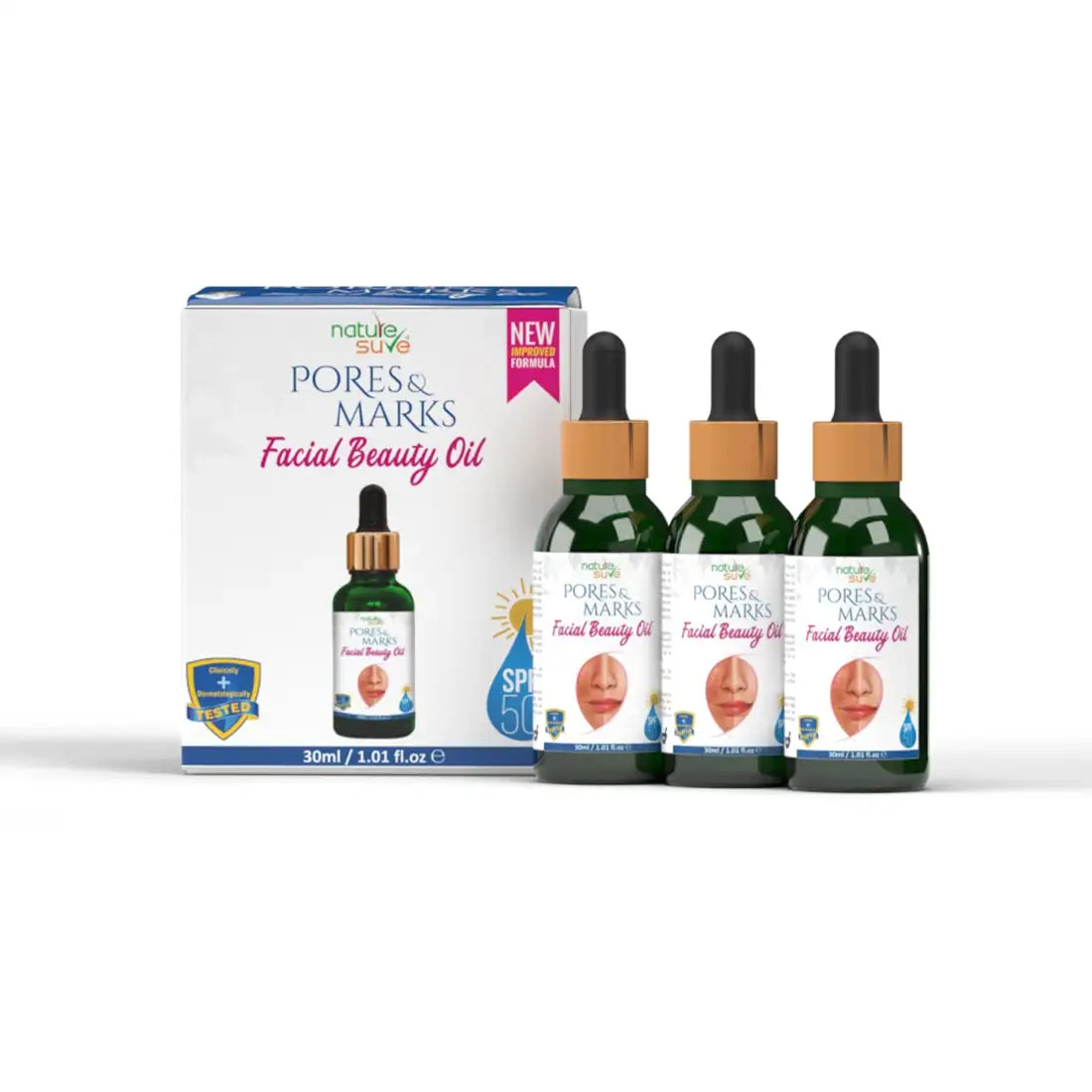 Nature Sure Pores and Marks Face Oil with SPF 50, Ultralight Skin Glow 4 Nature Sure Pores and Marks Face Oil with SPF 50, Ultralight Skin Glow