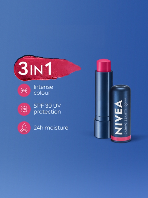 Nivea Caring Beauty SPF 30 Lip & Cheek Tint Balm with Shea Butter & Almond Oil - Pink 2 Nivea Caring Beauty SPF 30 Lip & Cheek Tint Balm with Shea Butter & Almond Oil - Pink
