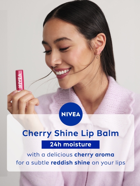 Nivea Cherry Shine Long Lasting Moisturisation Caring Lip Balm 4.8 g 3 Nivea Cherry Shine Long Lasting Moisturisation Caring Lip Balm 4.8 g