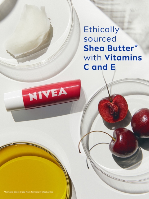 Nivea Cherry Shine Long Lasting Moisturisation Caring Lip Balm 4.8 g 4 Nivea Cherry Shine Long Lasting Moisturisation Caring Lip Balm 4.8 g