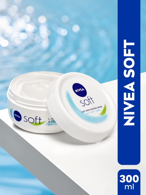 Nivea Unisex Soft Light Moisturizing Non-Sticky Cream with Vitamin E & Jojoba Oil -300 ml