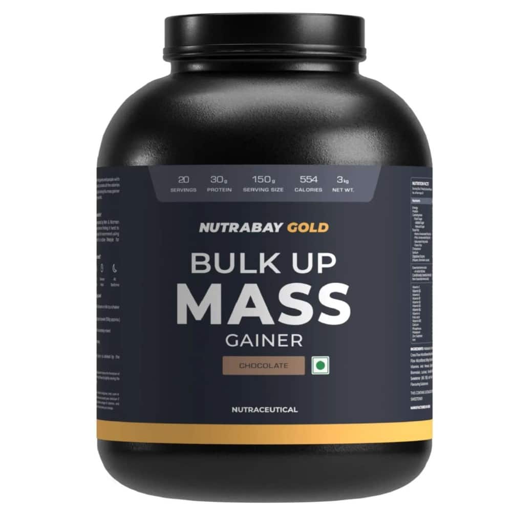 Nutrabay Gold Bulk Up Mass Gainer - 3 Kg (6.6 Lb), Chocolate 1 Nutrabay Gold Bulk Up Mass Gainer - 3 Kg (6.6 Lb), Chocolate