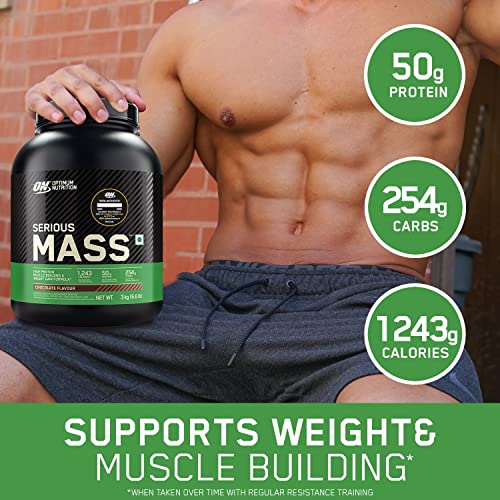 OPTIMUM NUTRITION (ON) Serious Mass High Protein High Calorie Weight Gainer Powder - 3 kg (Chocolate) with Vitamins and Minerals, Vegetarian 5 OPTIMUM NUTRITION (ON) Serious Mass High Protein High Calorie Weight Gainer Powder - 3 kg (Chocolate) with Vitamins and Minerals, Vegetarian