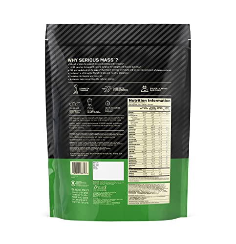 Optimum Nutrition (ON) Serious Mass High Protein High Calorie Weight Gainer Powder - 1 kg (Vanilla) with Vitamins and Minerals, Vegetarian 5 Optimum Nutrition (ON) Serious Mass High Protein High Calorie Weight Gainer Powder - 1 kg (Vanilla) with Vitamins and Minerals, Vegetarian
