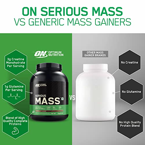 Optimum Nutrition (ON) Serious Mass High Protein High Calorie Weight Gainer Powder - 1 kg (Chocolate) with Vitamins and Minerals, Suitable for Vegetarians 4 Optimum Nutrition (ON) Serious Mass High Protein High Calorie Weight Gainer Powder - 1 kg (Chocolate) with Vitamins and Minerals, Suitable for Vegetarians