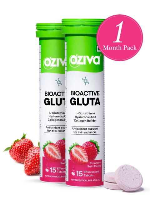 OZiva Set Of 2 Bioactive Gluta Fizzy Tablets - 15 Tablets Each