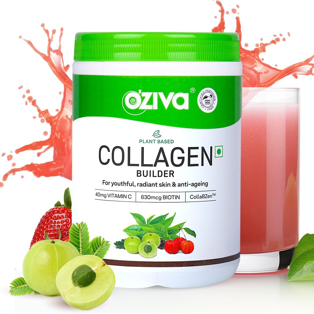 OZiva Vegan Collagen (Tangy Amla) with Biotin & Vitamin C For Brighter & Youthful Skin|Collagen Supplement For Women & Men|Plant Based Collagen Powder 1 OZiva Vegan Collagen (Tangy Amla) with Biotin & Vitamin C For Brighter & Youthful Skin|Collagen Supplement For Women & Men|Plant Based Collagen Powder| Vegan (Pack of 1),1...