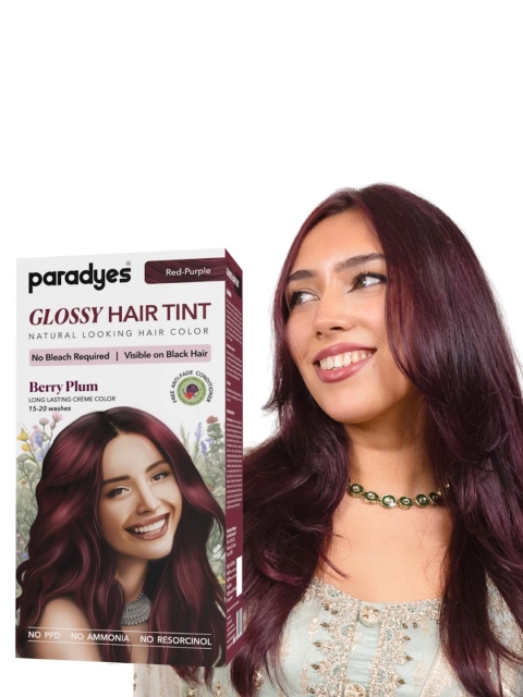 Paradyes Semi-Permanent Creme Glossy Tint Hair Color 160g- Berry Plum- Deep Red