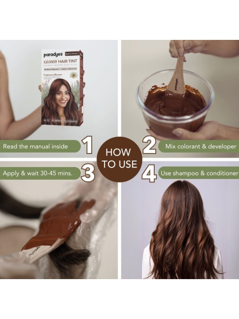 Paradyes Semi-Permanent Creme Glossy Tint Hair Color 160g- Espresso Brown- Medium Brown 6 Paradyes Semi-Permanent Creme Glossy Tint Hair Color 160g- Espresso Brown- Medium Brown