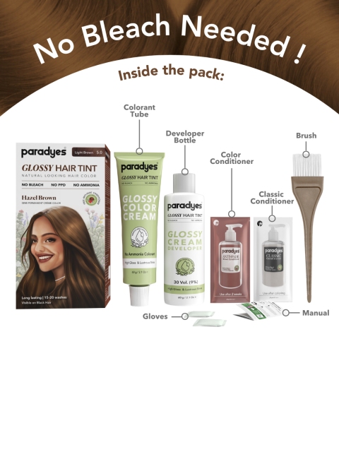 Paradyes Semi-Permanent Creme Glossy Tint Hair Color 160g- Hazel Brown- Light Brown 3 Paradyes Semi-Permanent Creme Glossy Tint Hair Color 160g- Hazel Brown- Light Brown