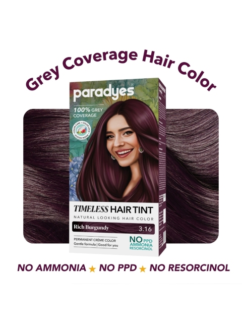 Paradyes Timeless Grey Coverage Permanent Creme Hair Colour 120 g - Rich Burgundy 3.16 2 Paradyes Timeless Grey Coverage Permanent Creme Hair Colour 120 g - Rich Burgundy 3.16