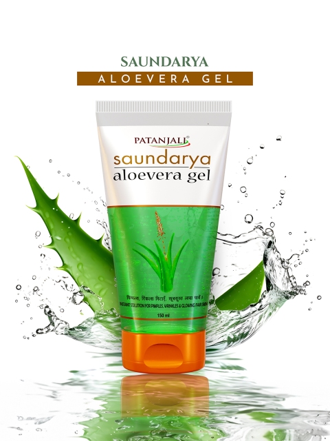 Patanjali Set of 3 Saundarya Aloe Vera Gel for Pimples & Wrinkles - 150 ml Each 3 Patanjali Set of 3 Saundarya Aloe Vera Gel for Pimples & Wrinkles - 150 ml Each