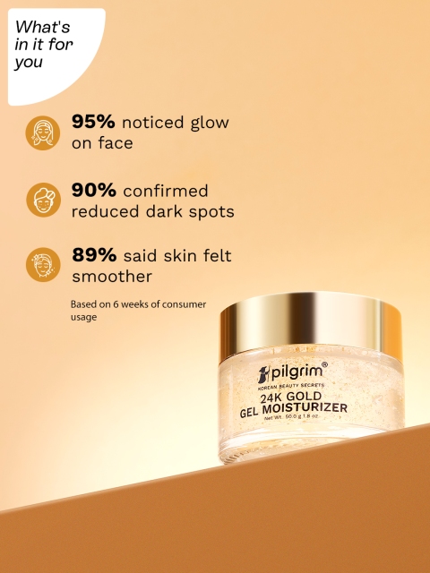 Pilgrim 24K Gold Lightweight Gel Face Moisturizer with Hyaluronic Acid & Alpha Arbutin-50g 3 Pilgrim 24K Gold Lightweight Gel Face Moisturizer with Hyaluronic Acid & Alpha Arbutin-50g