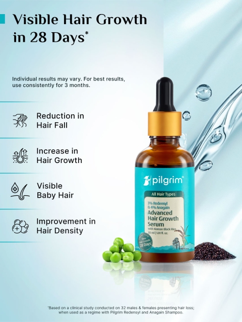 Pilgrim Advanced Hair Growth Serum with Redensyl & Anagain for Hair Fall Control - 30 ml 3 Pilgrim Advanced Hair Growth Serum with Redensyl & Anagain for Hair Fall Control - 30 ml