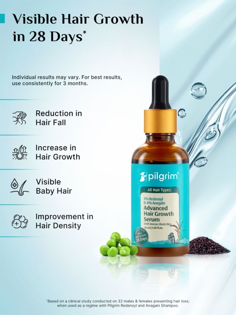 Pilgrim Advanced Hair Growth Serum with Redensyl & Anagain for Hair Fall Control - 50 ml 3 Pilgrim Advanced Hair Growth Serum with Redensyl & Anagain for Hair Fall Control - 50 ml