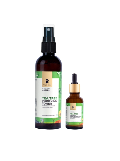 Pilgrim Spot Removal Kit with 10% Niacinamide & Tea Tree Toner + Blemish Remover Serum