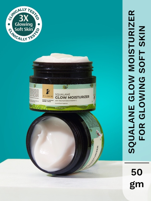 Pilgrim Squalane Glow Moisturizer with Vitamin C & Niacinamide For Bright,Even-Toned Skin