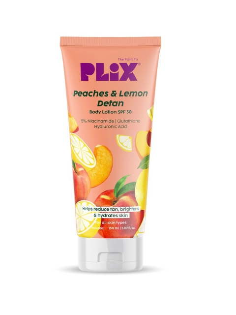 PLIX THE PLANT FIX Peaches & Lemon Detan Body Lotion SPF 30 With 5% Niacinamide - 150 ml