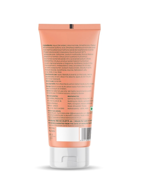 PLIX THE PLANT FIX Peaches & Lemon Detan Body Lotion SPF 30 With 5% Niacinamide - 150 ml 2 PLIX THE PLANT FIX Peaches & Lemon Detan Body Lotion SPF 30 With 5% Niacinamide - 150 ml