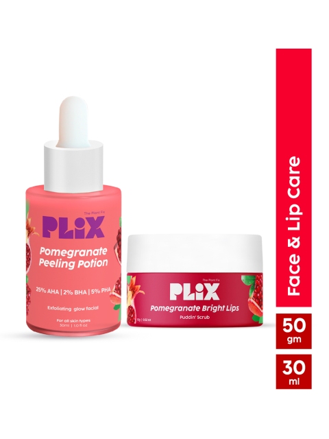 PLIX THE PLANT FIX Pomegranate Exfoliating Lip Scrub & AHA BHA PHA Peeling Potion